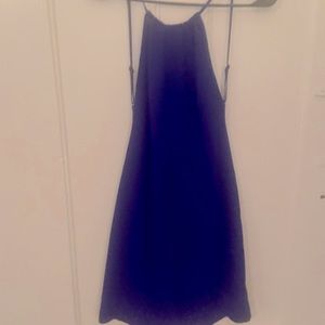 Blue low back mini dress